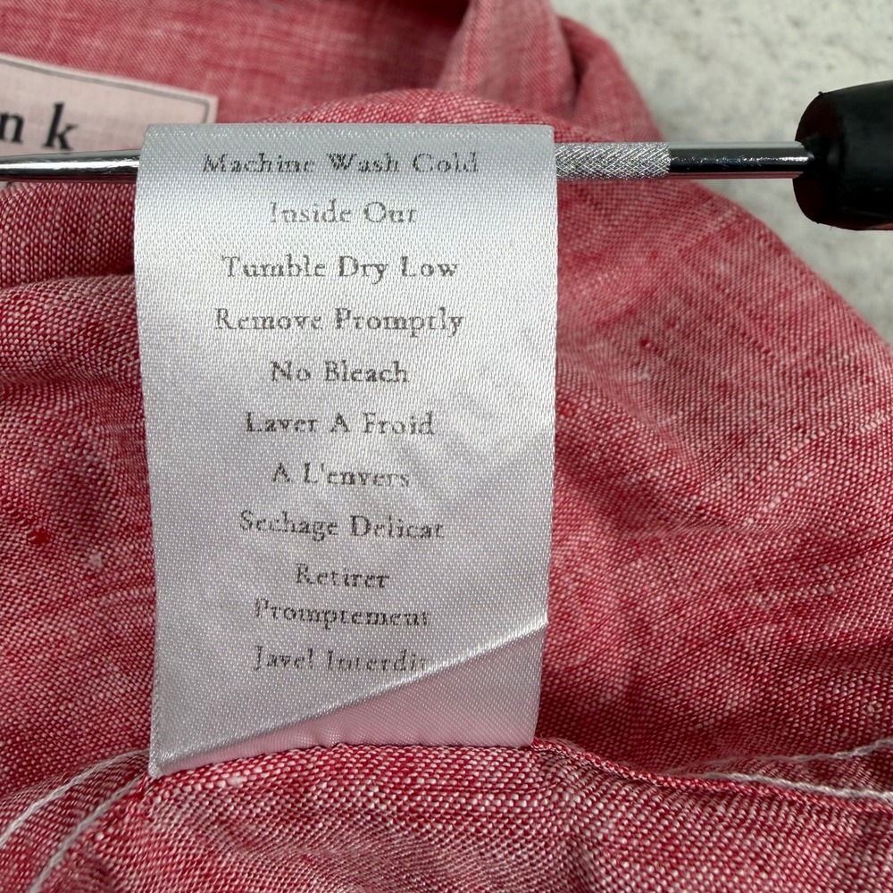 Frank Eileen Rory Maxi Dress Medium Red Linen Button Front Long Sleeve Lagenlook - Picture 12 of 12